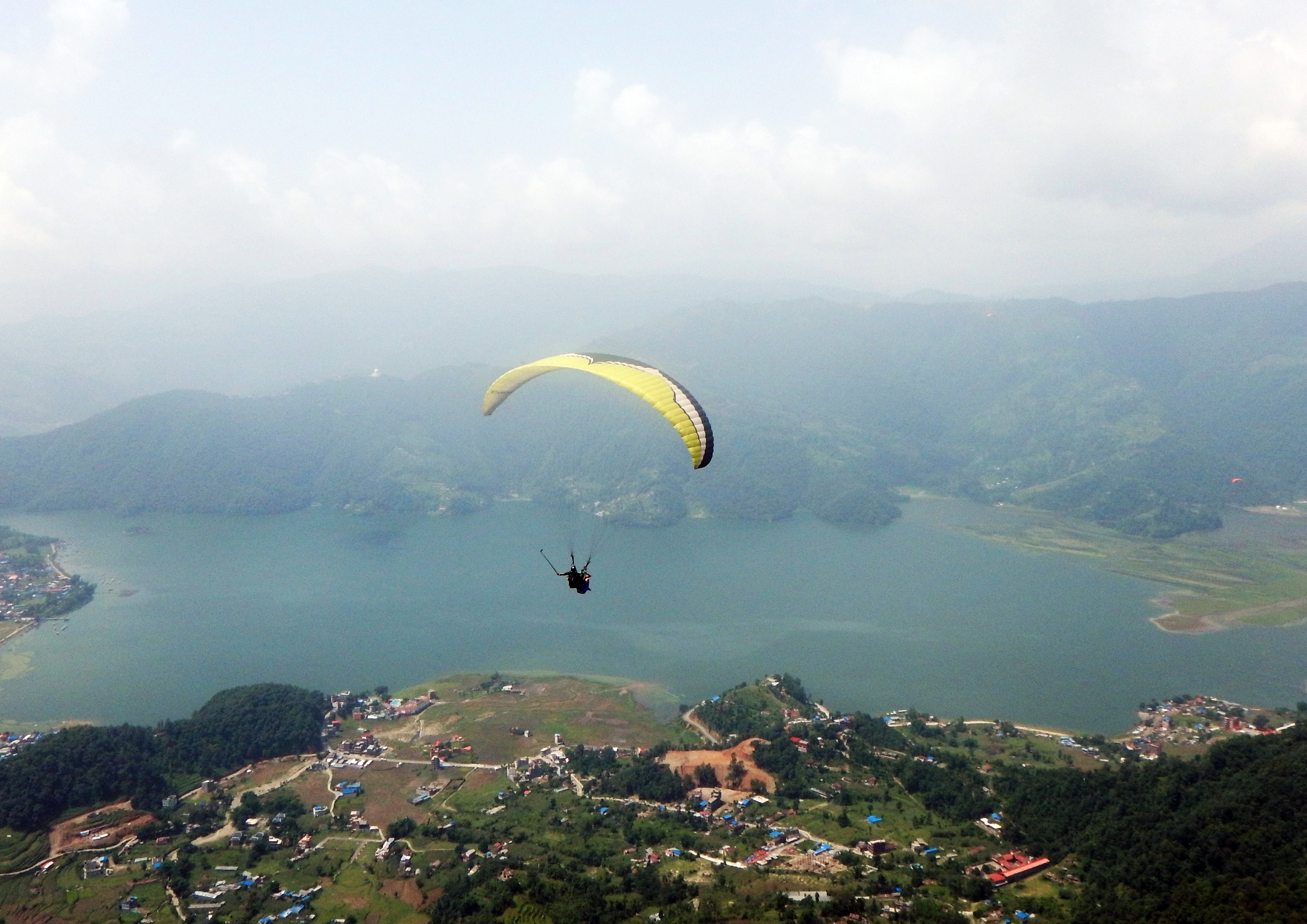 Maggie paragliding in Pokhara