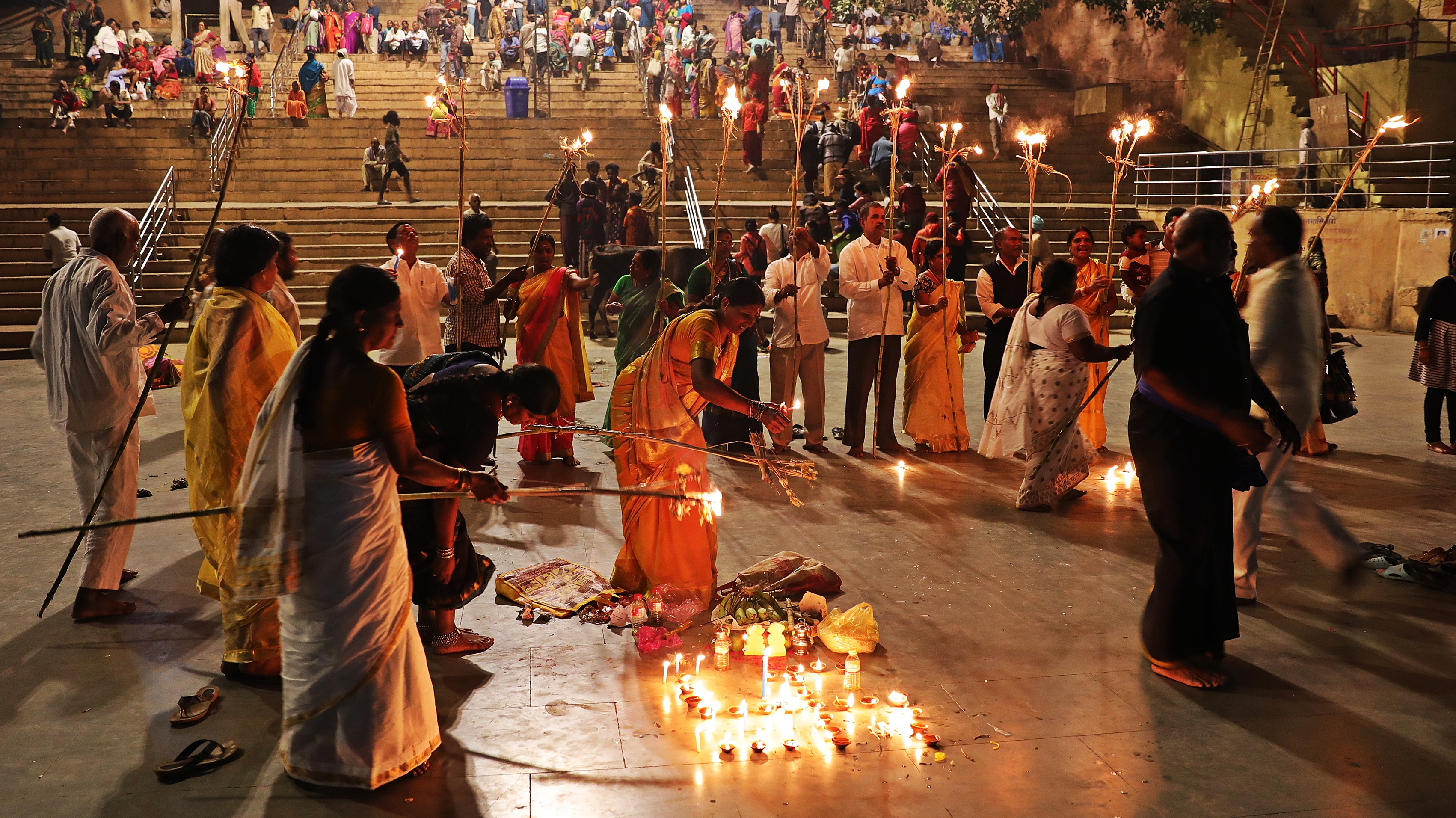 Diwali lights, Varanasi