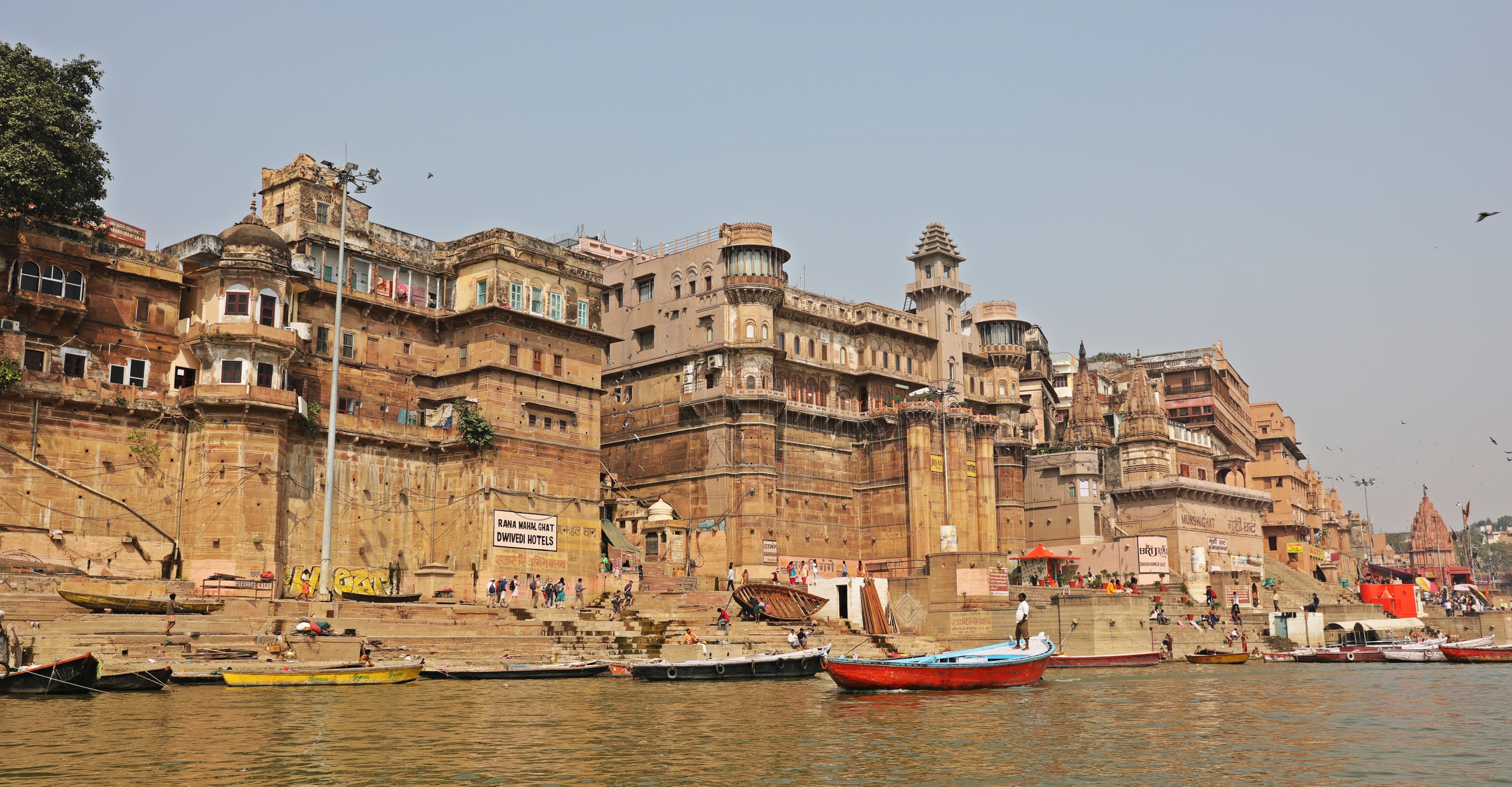 Historical buildings along the Ganges, Varanasi