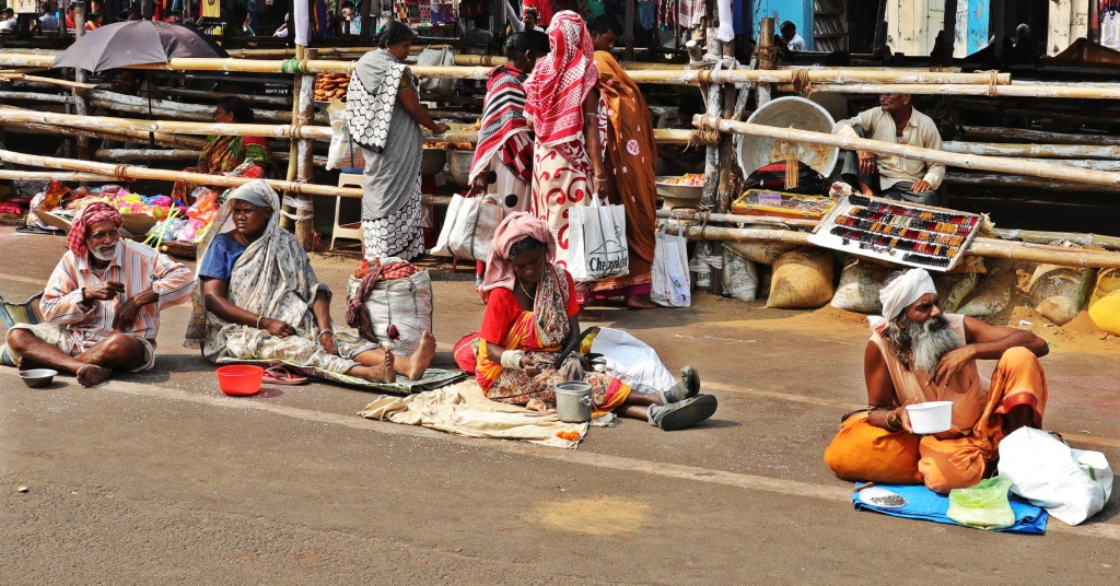 Beggars outside Jagannath Mandir