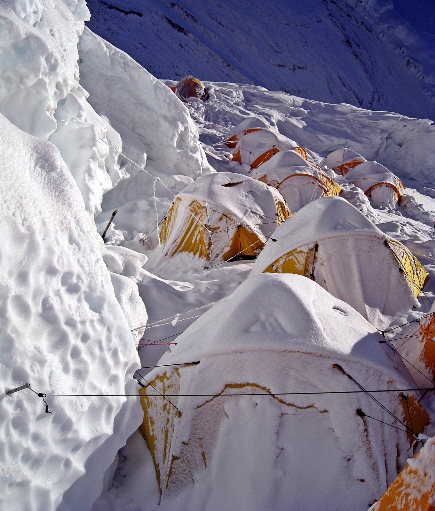 Camp III after the storm, Everest climb